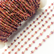 Garnet Rose Gold Plated Wire Chain.